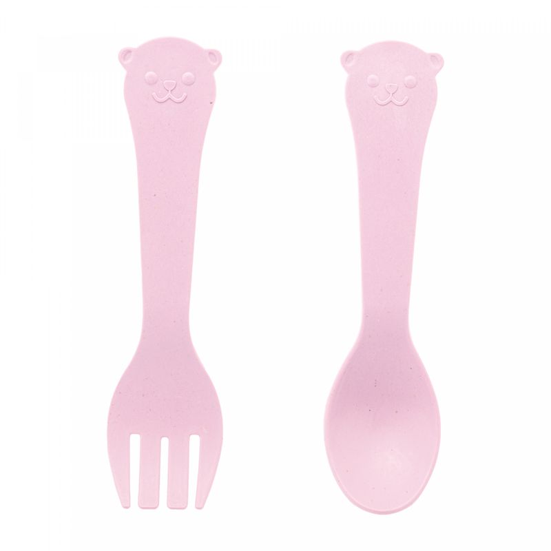 Conjunto-de-Prato-com-2-Talheres-de-Bambu-e-PP-Baby-Bear-Rosa-Lyor