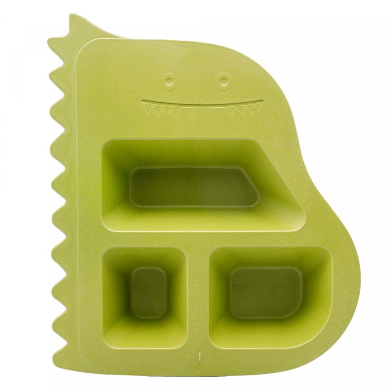 Conjunto-de-Prato-com-2-Talheres-de-Bambu-e-PP-Baby-Dino-Verde-Lyor