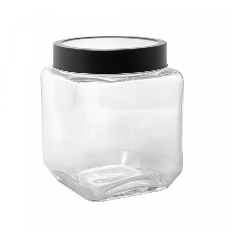 Pote-de-Vidro-com-Tampa-de-Metal-e-Acrilico-Gastro-Preta-12L-Lyor