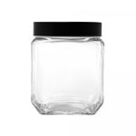 Pote-de-Vidro-com-Tampa-de-Metal-e-Acrilico-Gastro-Preta-12L-Lyor