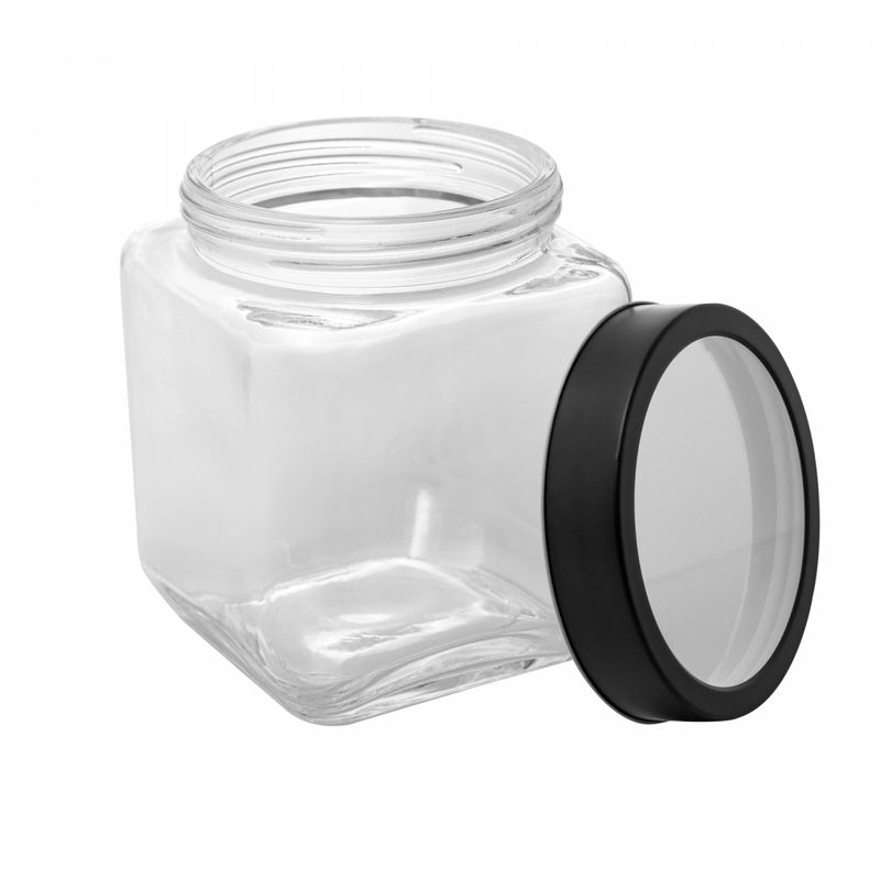 Pote-de-Vidro-com-Tampa-de-Metal-e-Acrilico-Gastro-Preta-12L-Lyor