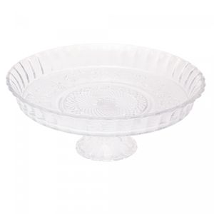 Prato para Bolo de Vidro com Pé Angel 30cm x 15cm - Lyor
