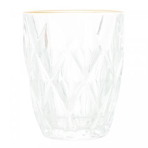 Copo de Vidro com Fio de Ouro Diamond 270ml - Lyor