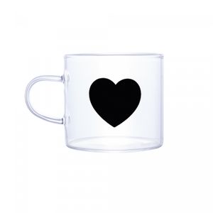 Caneca de Vidro Borossilicato Resistente ao Calor Black Heart 125ml - Lyor