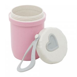 Pote Térmico de Bambu e PP Parede Dupla com Alça de Silicone e Tampa Rosa 300ml - Lyor