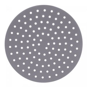 Tapete Protetor de Silicone para Fritadeira Air Fryer e Fogão Indução Redondo Cinza 18,5cm - Lyor
