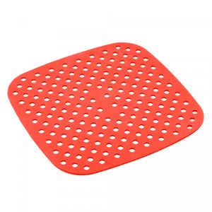 Tapete Protetor de Silicone para Air Fryer Quadrado Vermelho 18,5cm - Lyor