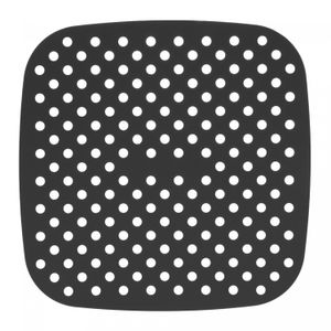 Tapete Protetor de Silicone para Air Fryer Quadrado Preto 18,5cm - Lyor