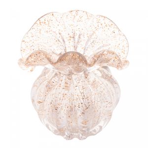 Vaso de Vidro Italy Dourado 15cm x 13cm x 16cm - Lyor