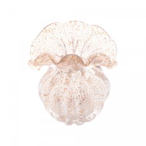 Vaso de Vidro Italy Dourado 11cm x 9cm x 11,5cm - Lyor