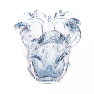 Vaso de Vidro Italy Azul 13cm x 14,5cm - Lyor