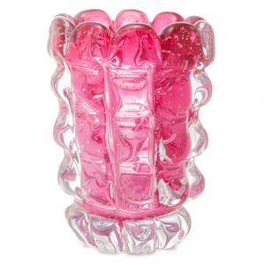 Vaso de Vidro Italy Rosa 12cm x 17cm - Lyor