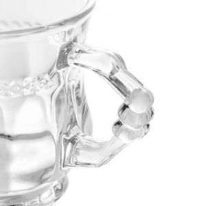 Taça de Cappuccino de Cristal com Alça e Pé Diamante 142ml - Lyor