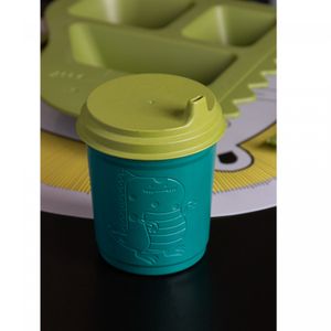 Conjunto de Prato com 2 Talheres de Bambu e PP Baby Dino Verde - Lyor