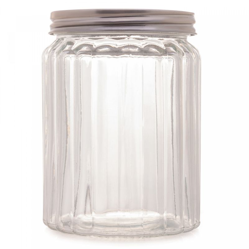 Porta-Mantimento-de-Vidro-Lapidado-Sortido-com-Tampa-Inox-500ml-Lyor