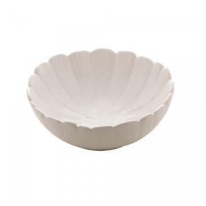 Centro de Mesa Decorativo de Cerâmica Banana Leaf Branco 15cm x 15cm x 5,5cm - Lyor