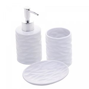 Conjunto 3 Peças para Banheiro de Cerâmica Cannes Branco - Lyor
