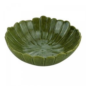 Centro de Mesa Decorativo de Cerâmica Banana Leaf Verde 20cm x 20cm x 7cm - Lyor