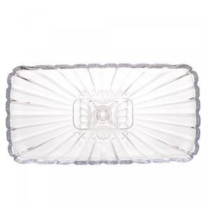 Prato para Bolo de Cristal Quadratta 36,5cm x 17cm x 14cm - Lyor