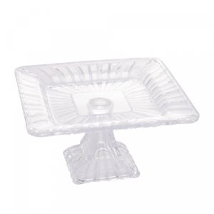 Prato para Bolo de Cristal Quadratta 19cm x 10cm - Lyor