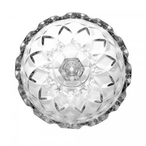 Centro de Mesa Decorativo de Cristal com Pé Deli Diamond 24,5cm x 24cm - Lyor