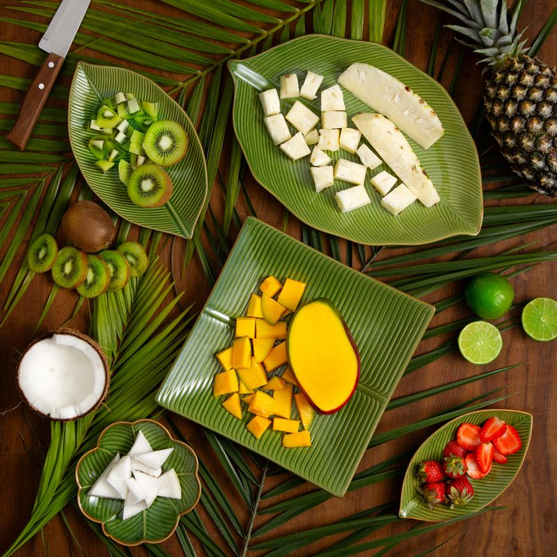 Folha-Decorativa-de-Ceramica-Banana-Leaf-Verde-16cm-x-16cm-x-3cm-Lyor