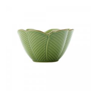 Centro de Mesa de Cerâmica Banana Leaf Verde 16cm x 8,5cm - Lyor