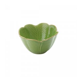 Centro de Mesa de Cerâmica Banana Leaf Verde 16cm x 8,5cm - Lyor