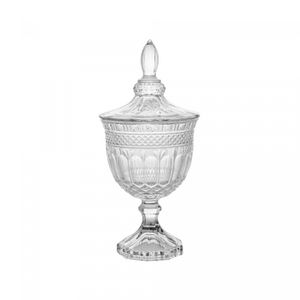 Potiche com Pé de Cristal Brandon 11,5cm x 24,5cm - Lyor