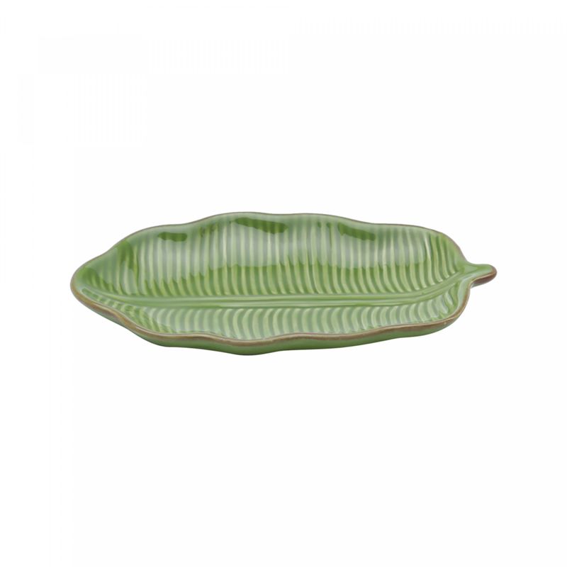 Folha-Decorativa-de-Ceramica-Banana-Leaf-Verde-16cm-x-9cm-x-2cm-Lyor