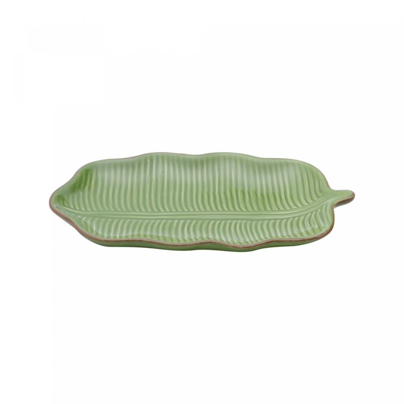 Folha-Decorativa-de-Ceramica-Banana-Leaf-Verde-20cm-x-115cm-x-25cm-Lyor