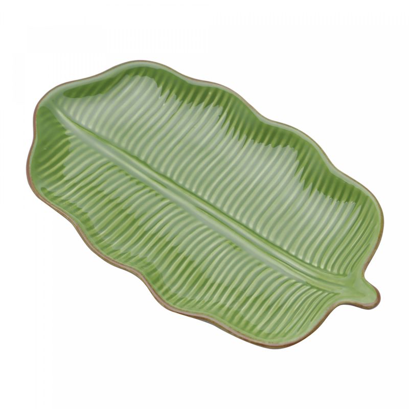 Folha-Decorativa-de-Ceramica-Banana-Leaf-Verde-20cm-x-115cm-x-25cm-Lyor