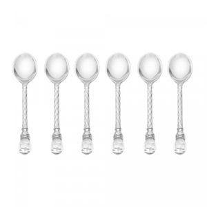 Conjunto 6 Colheres de Zamac com Suporte Niquelado Crystal 14cm - Lyor