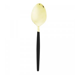 Colher de Servir de Aço Inox Ópera Champanhe/Preta 27cm - Lyor