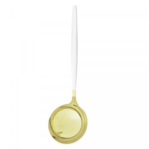 Concha de Aço Inox Ópera Champanhe/Branca 24cm - Lyor