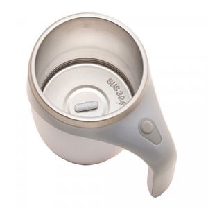 Caneca Mixer de Aço Inox com Tampa Branca 440ml - Lyor