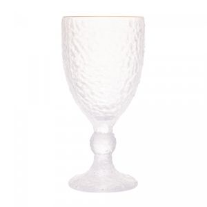Taça para Água de Cristal Martelado com Fio de Ouro Petra 320ml - Lyor