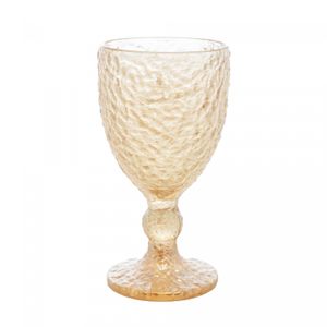 Taça para Água de Cristal Martelado Petra Âmbar Metalizado 320ml - Lyor