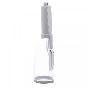 Descascador de Vegetais de Plástico e Aço Inox com Dispenser Cinza 6cm x 5cm x 20cm - Lyor
