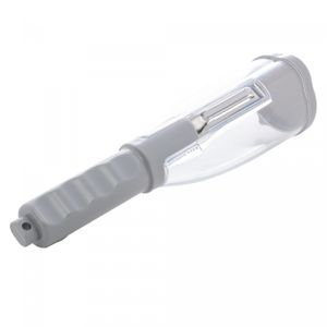 Descascador de Vegetais de Plástico e Aço Inox com Dispenser Cinza 6cm x 5cm x 20cm - Lyor