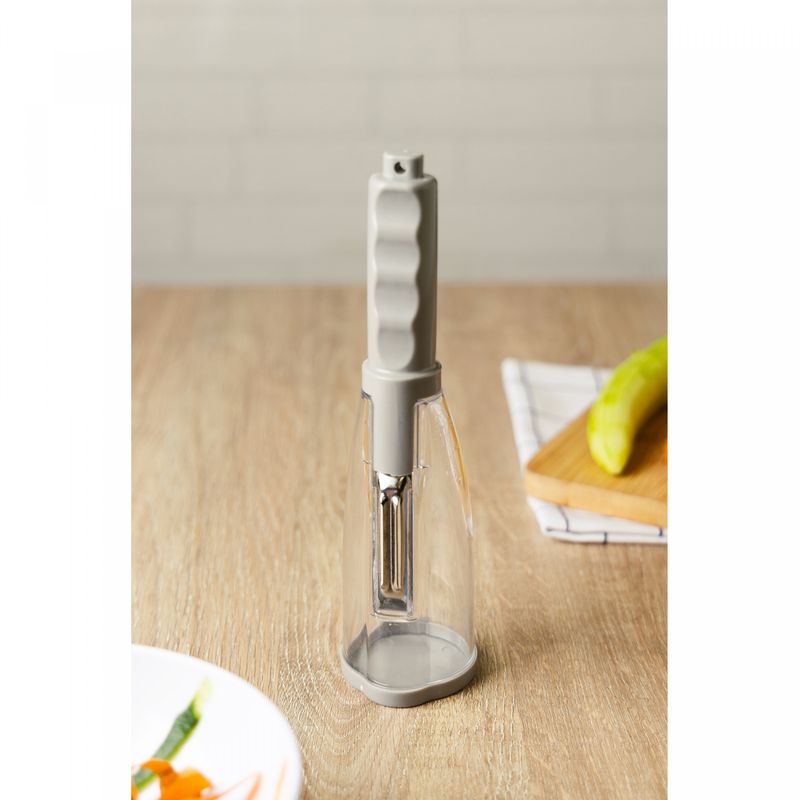 Descascador-de-Vegetais-de-Plastico-e-Aco-Inox-com-Dispenser-Cinza-6cm-x-5cm-x-20cm-Lyor