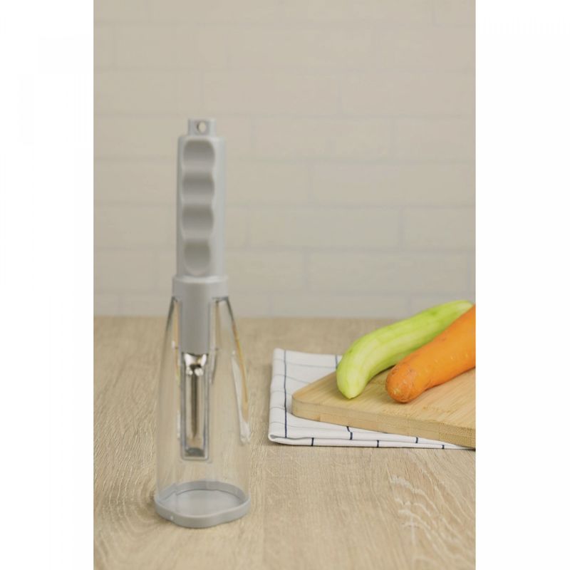 Descascador-de-Vegetais-de-Plastico-e-Aco-Inox-com-Dispenser-Cinza-6cm-x-5cm-x-20cm-Lyor