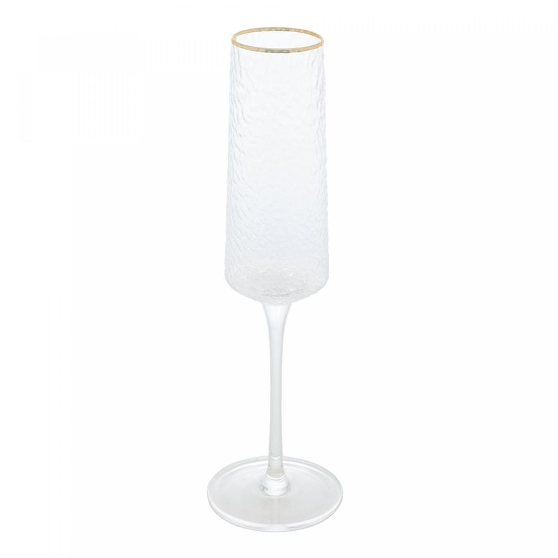Taca-para-Champanhe-de-Cristal-Ecologico-Martelado-com-Fio-de-Ouro-Petra-300ml-Lyor