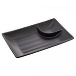 Prato-Retangular-de-Melamina-com-Molheira-Toquio-Preto-19cm-x-125cm-x-3cm-Lyor