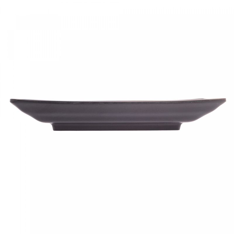 Prato-Retangular-de-Melamina-com-Molheira-Toquio-Preto-19cm-x-125cm-x-3cm-Lyor