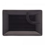 Prato-Retangular-de-Melamina-com-Molheira-Toquio-Preto-19cm-x-125cm-x-3cm-Lyor