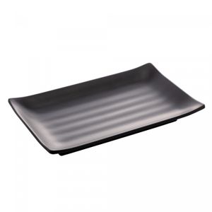 Travessa Retangular de Melamina Tóquio Preta 17,5cm x 11cm x 2,5cm - Lyor