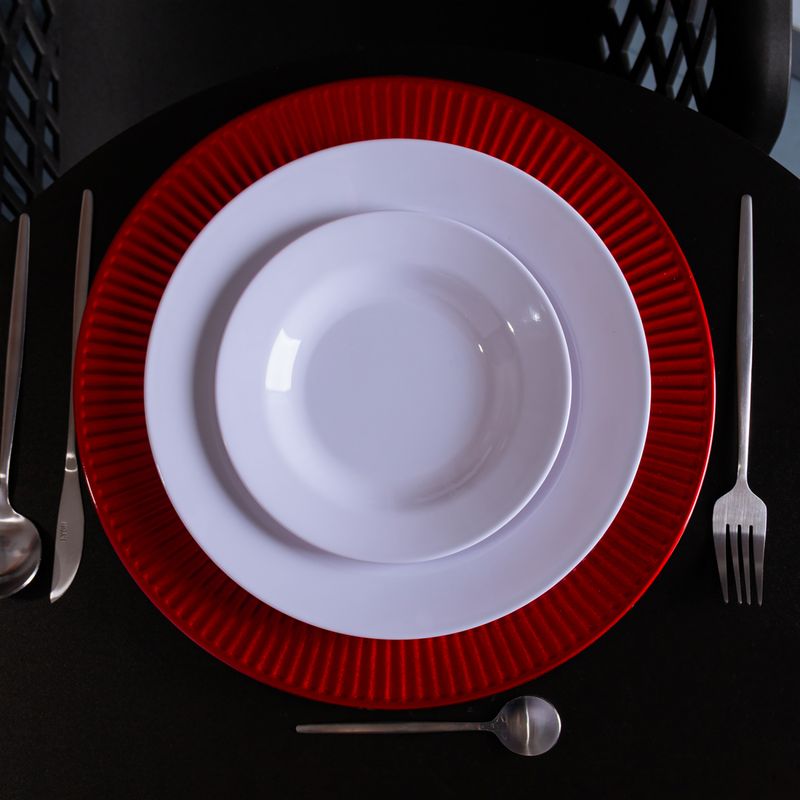 Prato-para-Sobremesa-de-Melamina-Basic-Branco-18cm-Lyor