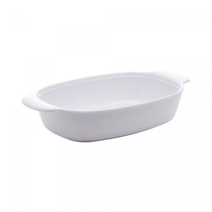 Travessa Oval de Melamina Milão Branca 32cm x 18cm x 6cm - Lyor