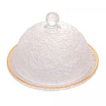 Queijeira-de-Cristal-Martelado-com-Tampa-e-Fio-de-Ouro-Petra-195cm-x-13cm-Lyor